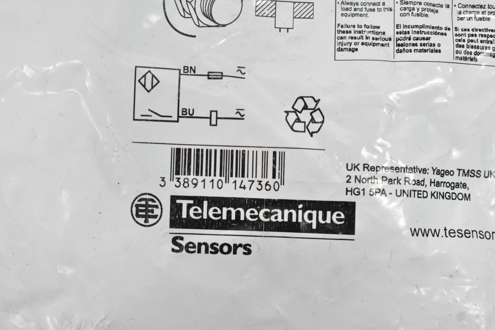 Telemecanique XS630B1MAL2 Inductive Proximity Sensor 15mm 24-240V Made Indonesia