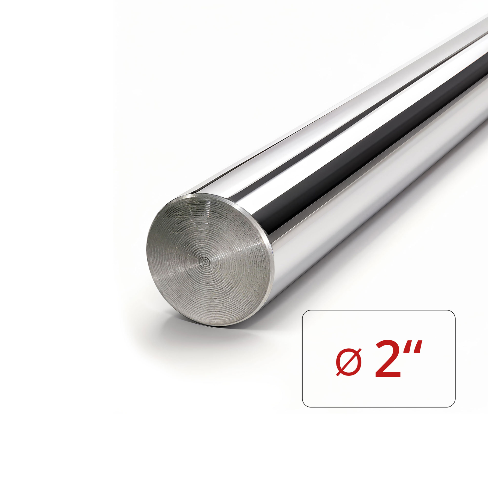 Chrome Plated Steel Rod – 2″ Dia x 12″ length shaft, 1045 steel bar
