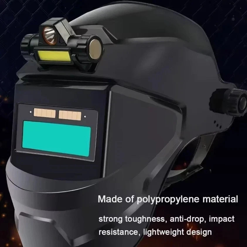 Solar Powered Auto Darkening Welding Helmet – Large View, True Color, High Temp