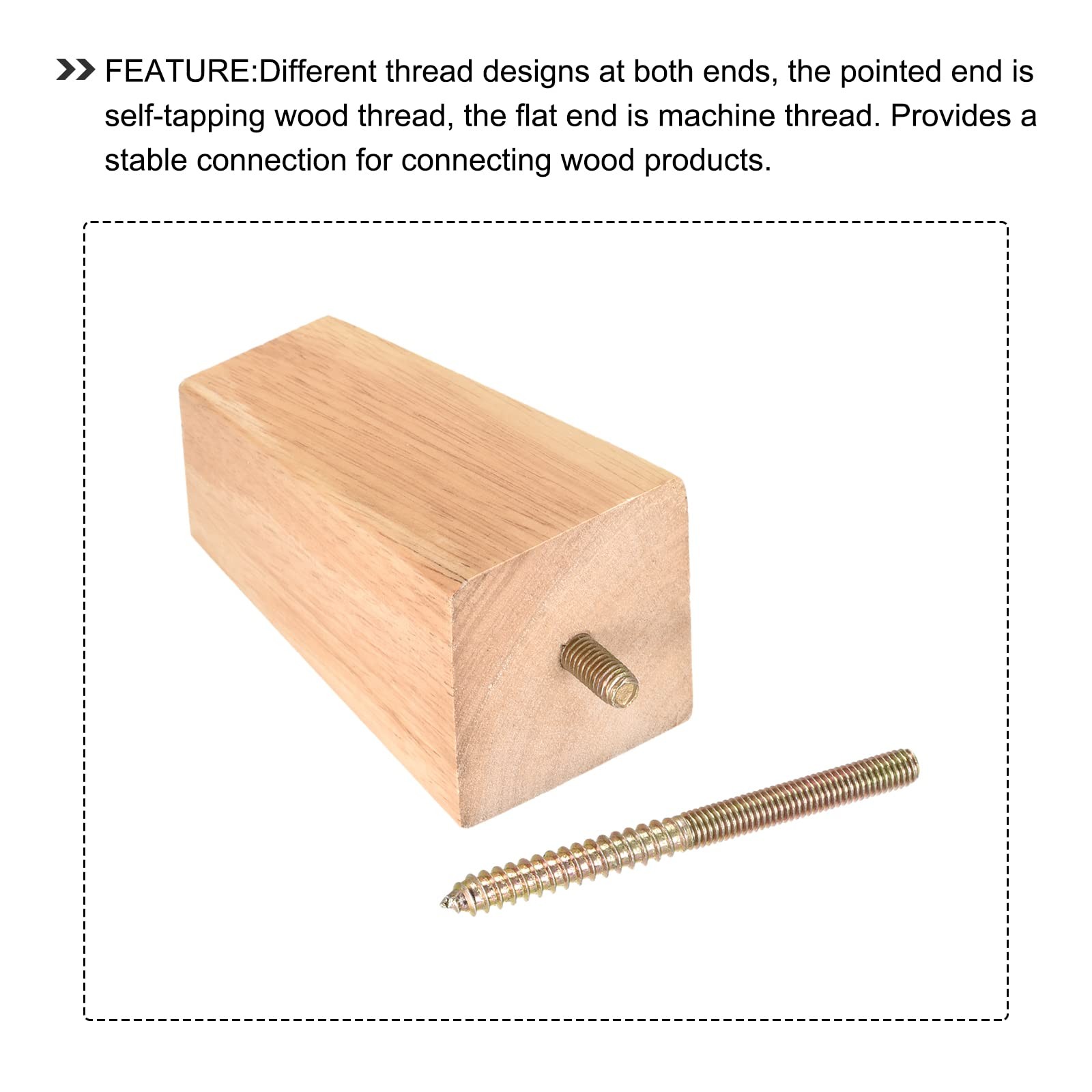 METALLIXITY Double Ended Screws (1/4-20 x 1-1/4 Inch) 1/4-20 x 1-1/4″, Brass