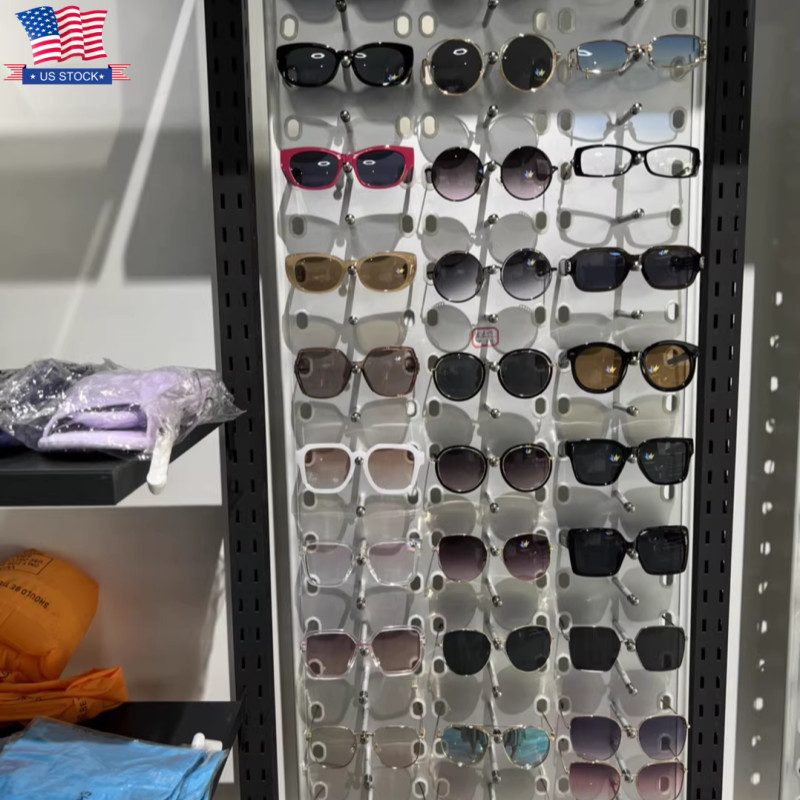 Retail Sunglasses Display Organizer Wall-Mounted Rack w/ Hooks for 60 Eyeglasses