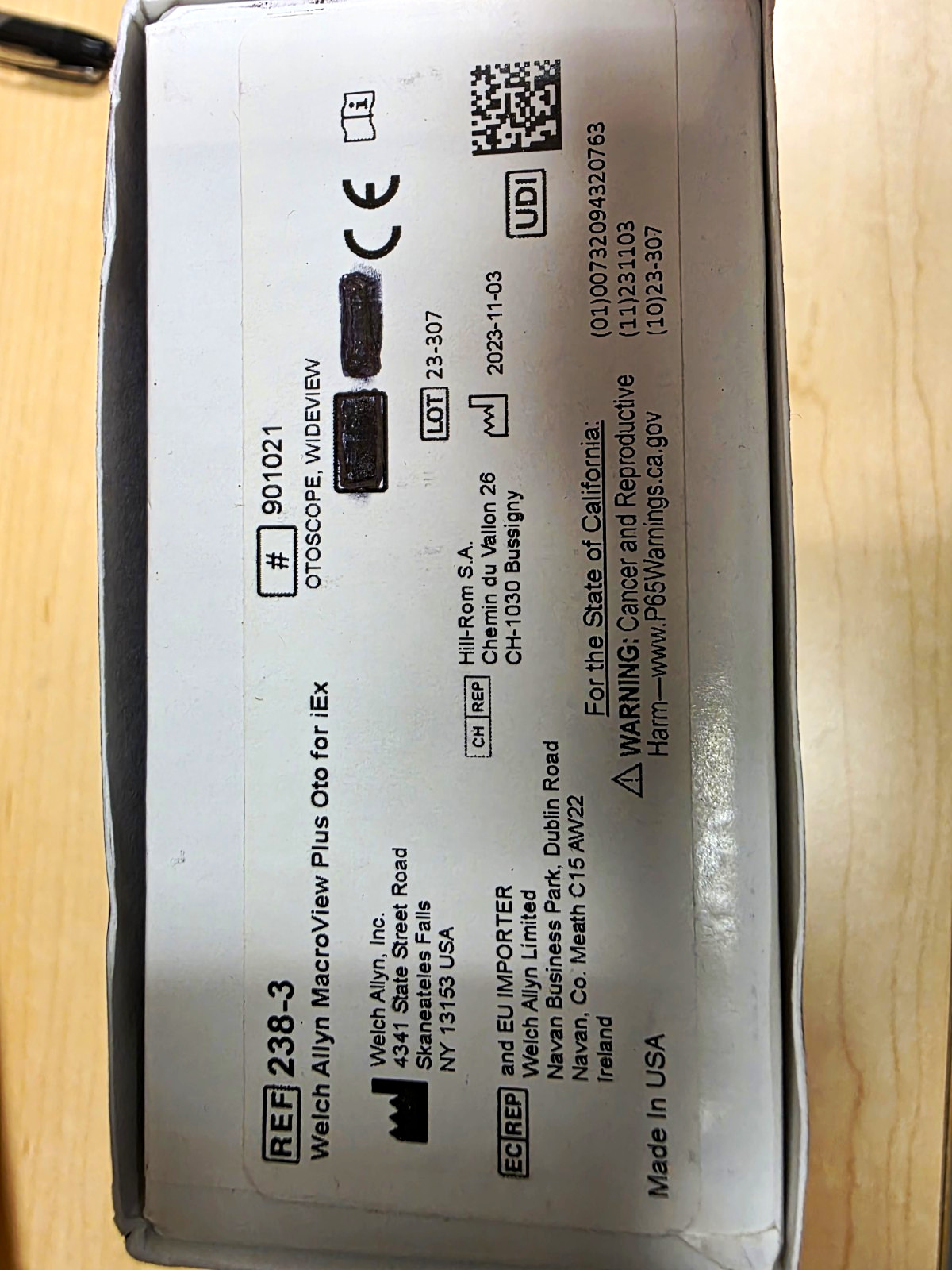 Welch Allyn MacroView Plus Oto for iEx Otoscope Head REF 238-3