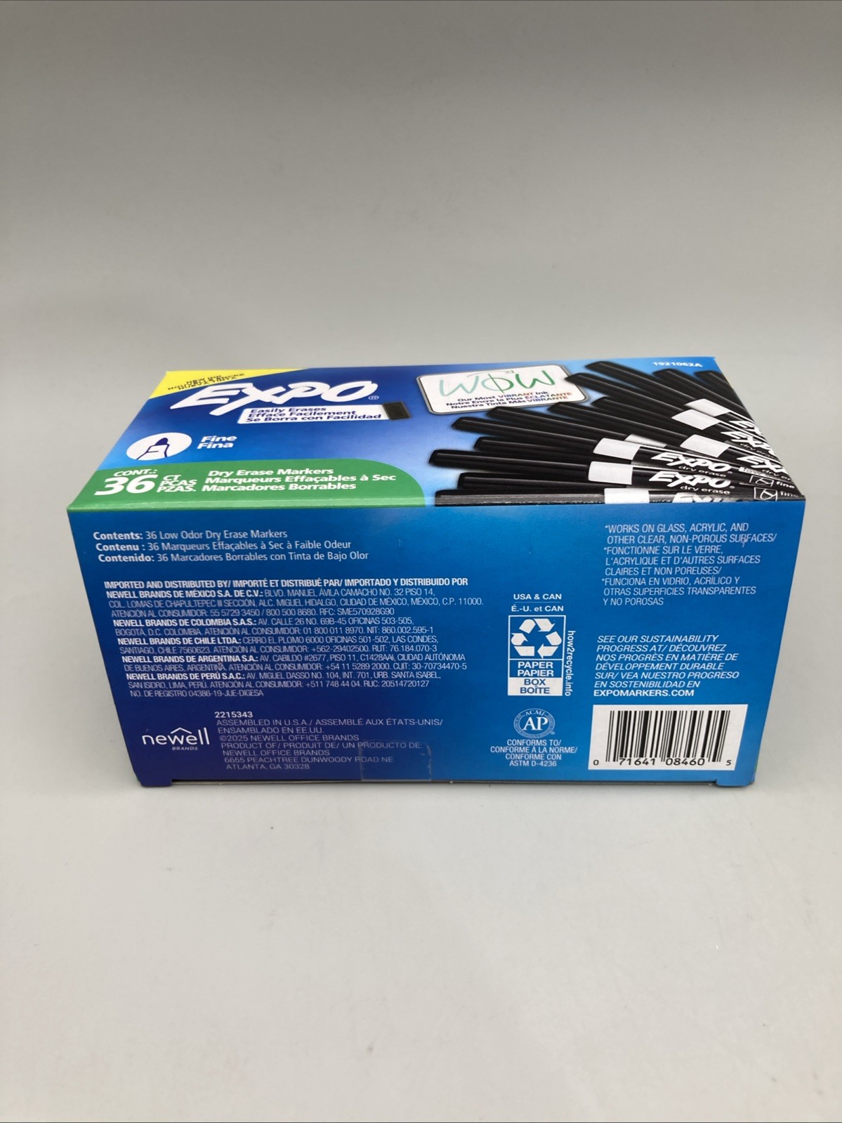 EXPO Low Odor Dry Erase Marker Fine Point Black 36/Box 1921062 Brand New