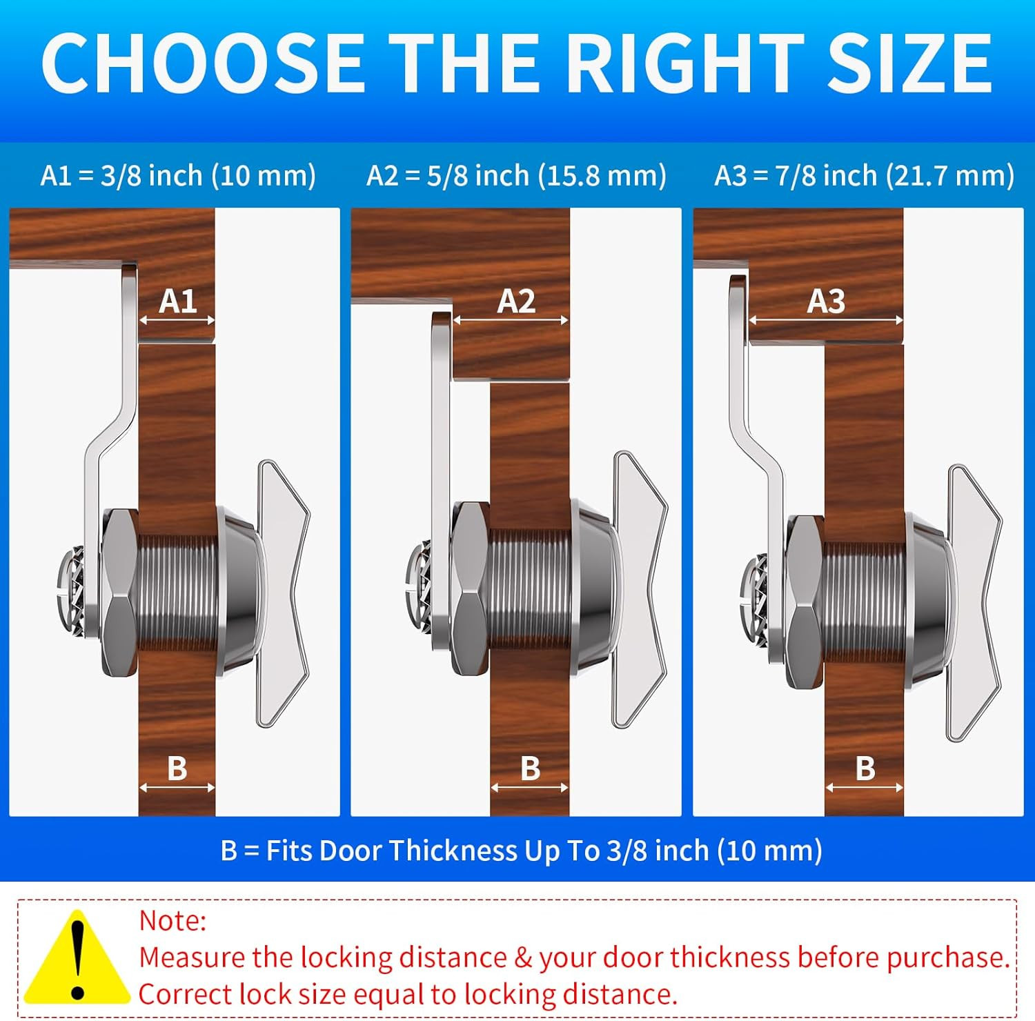 5/8 Inch Thumb Operated Offset Cam Lock, 5Pcs Keyless Compartment for RV, Cabine