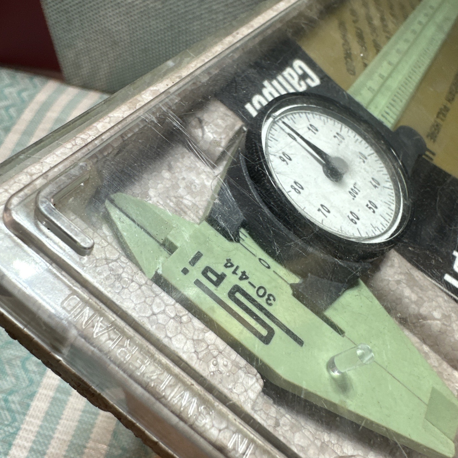 SPI 30-414 6” Dial Caliper Green Made In Switzerland 65% Fiberglass Reinforced