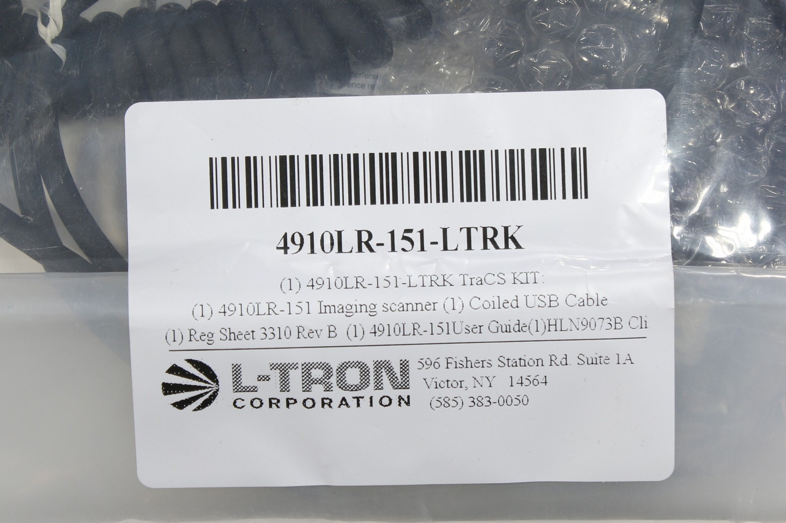 NEW Honeywell L-Tron LTRON 4910LR-151-LTRK USB Area Imaging Scanner Kit