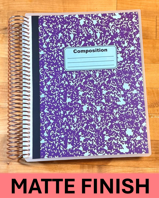 MATTE Composition Purple Notebook Cover Set 4 use w/ Erin Condren Planner~