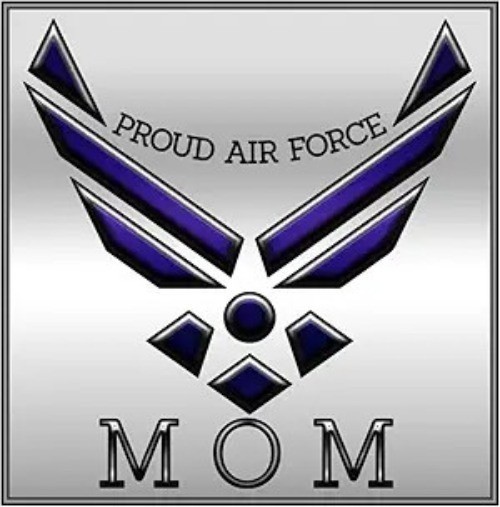 Air Force Mom Wings Blue Silver Window Laptop Car Sticker 8 Inch