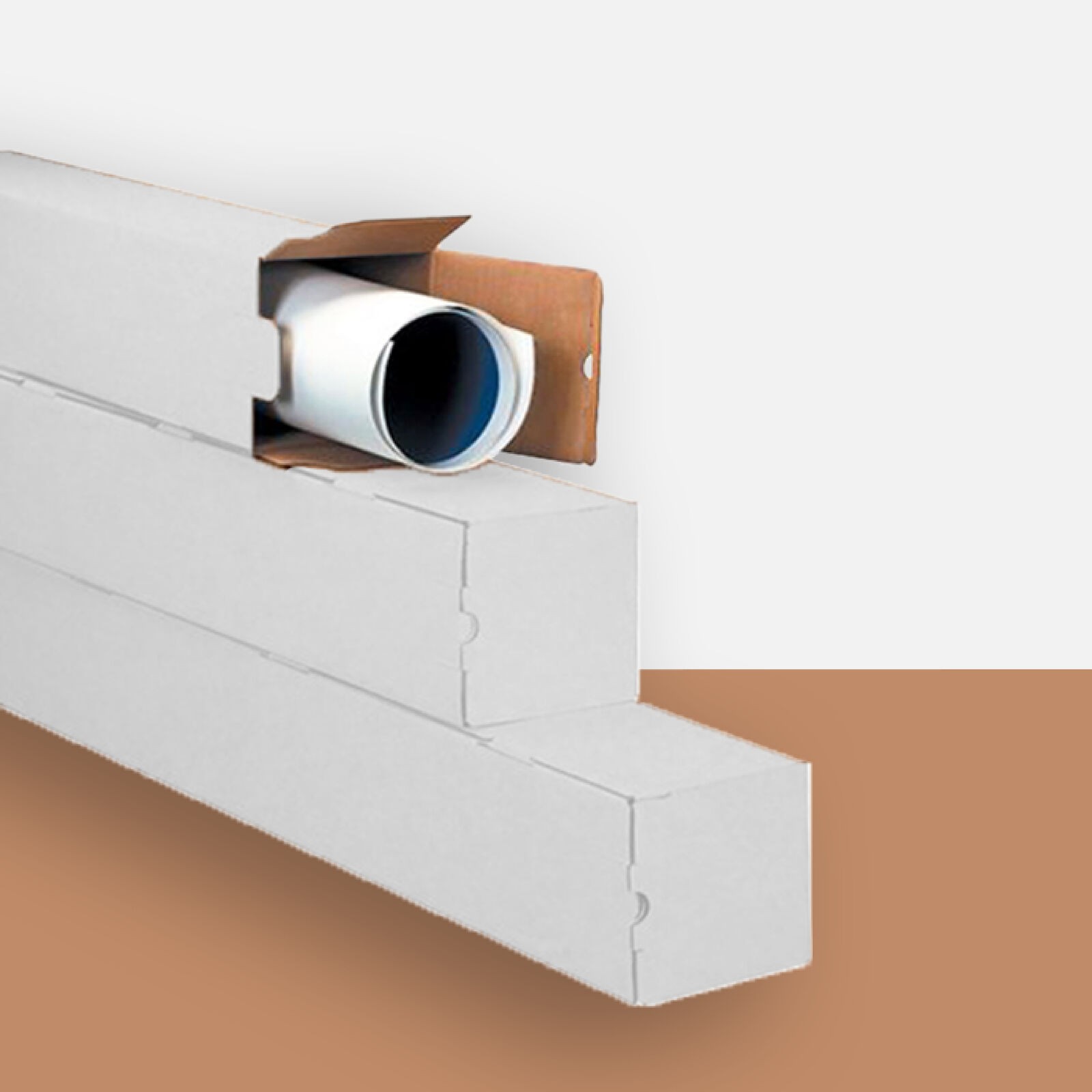 White Square Mailing Tubes: 3x3x18 ECT-32B 25/Case