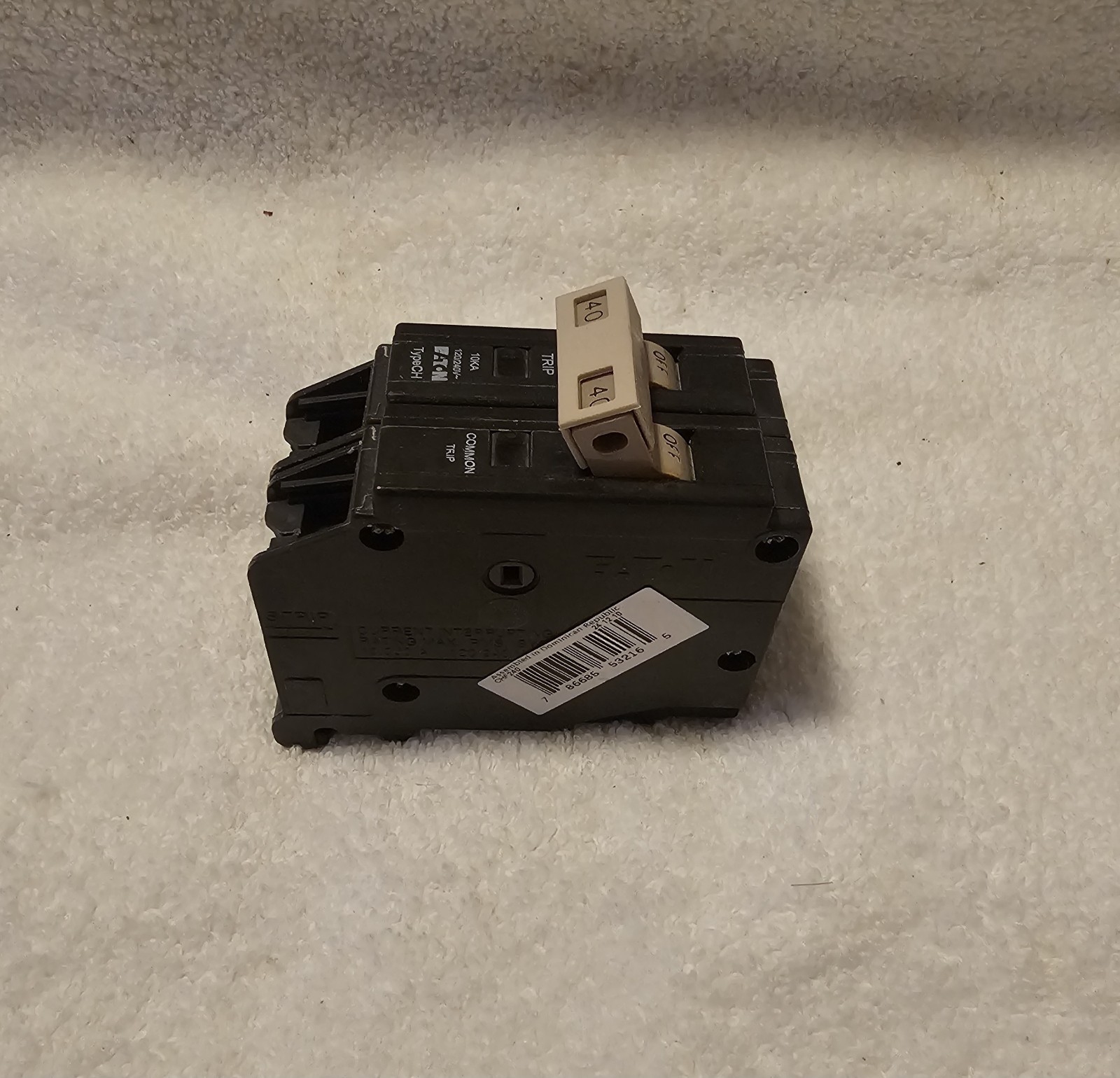 40 Amps Eaton Circuit Breaker Disconnecting Double Pole CHF-240 (Trip Window).