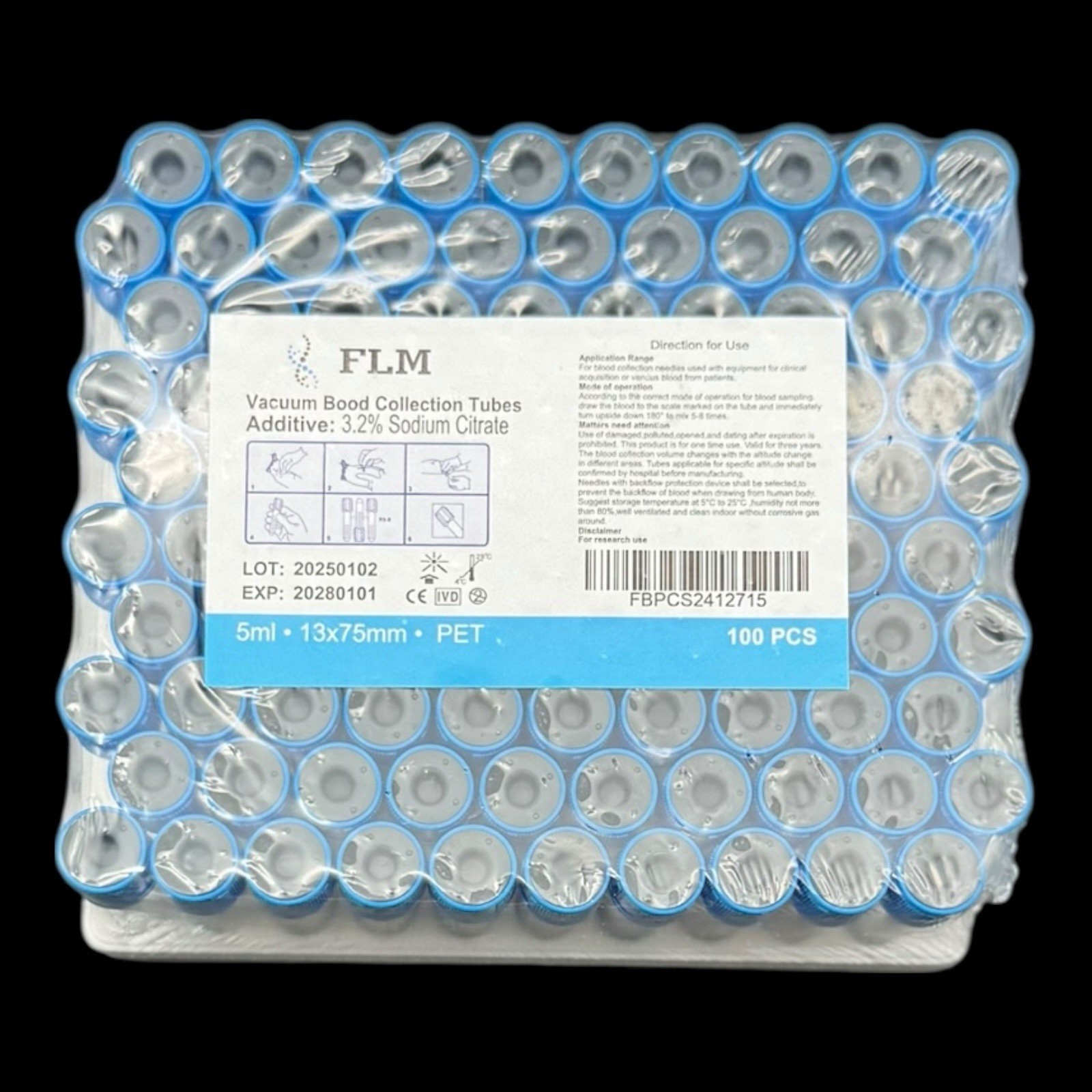 5ml sodium citrate Collection Tube – 100/pack