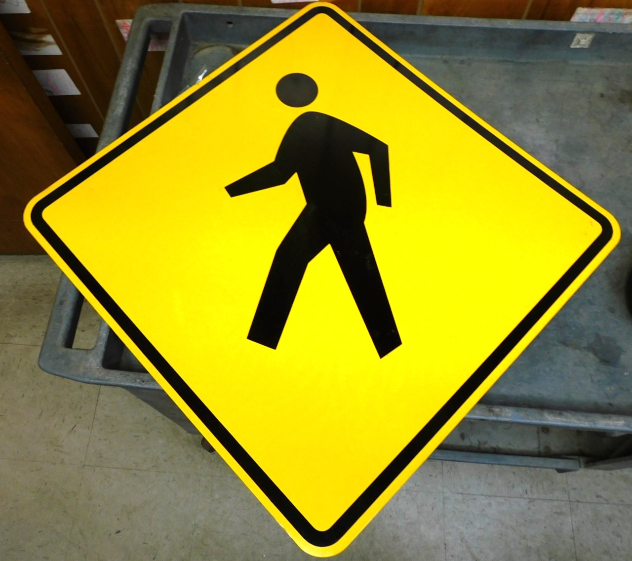 No Name Reflective Aluminum Pedestrian Crossing Safety Sign 2FT X 2FT 24″ X 24″