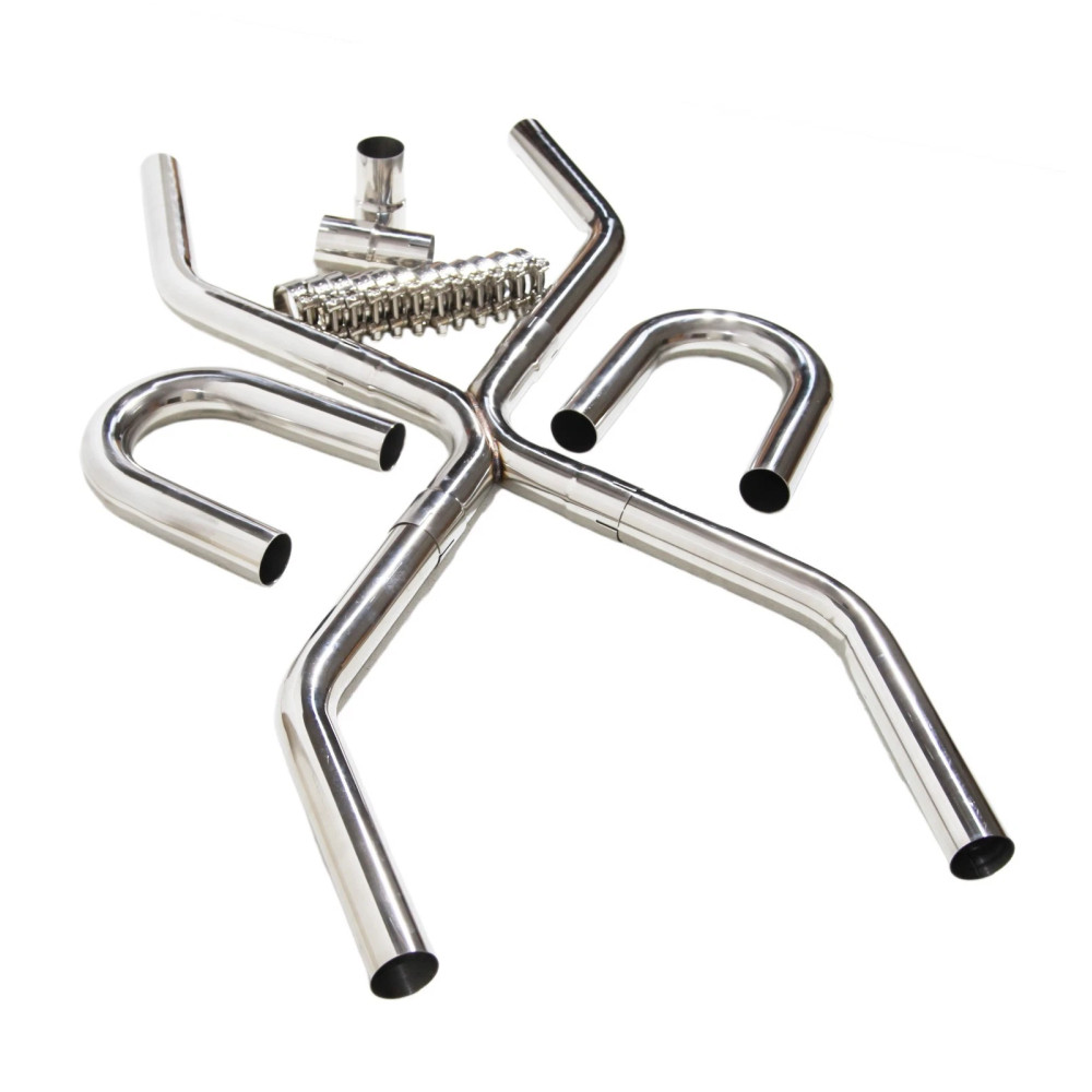 Universal Exhaust Pipe Kit for 2.25″ OD Systems,X-Pipe Tubing Kit LS Engine Swap