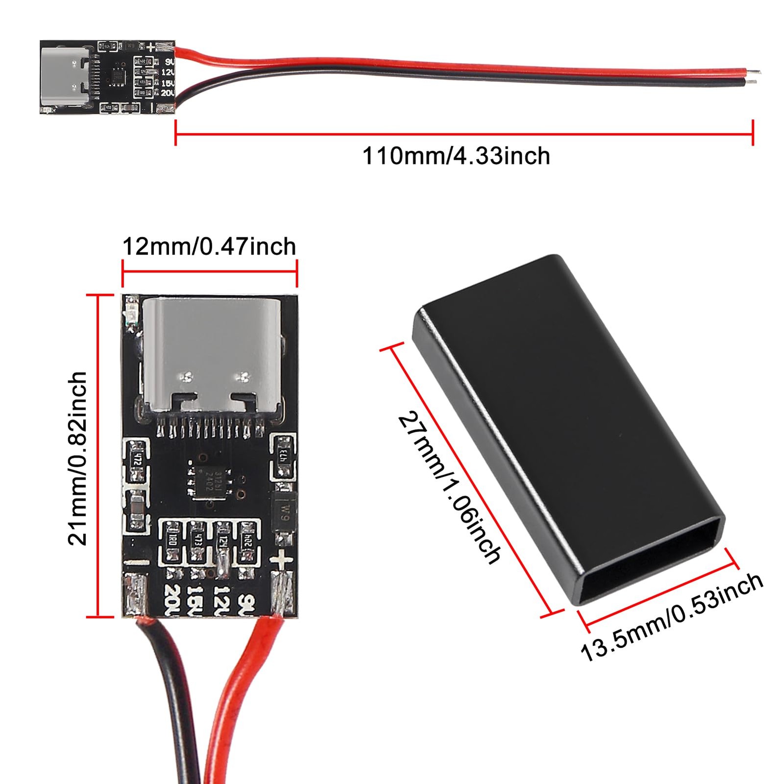 5PCS Type-C PD3.0 QC Trigger Board USB-C 5V-20V 5A Fast Charging Power Module