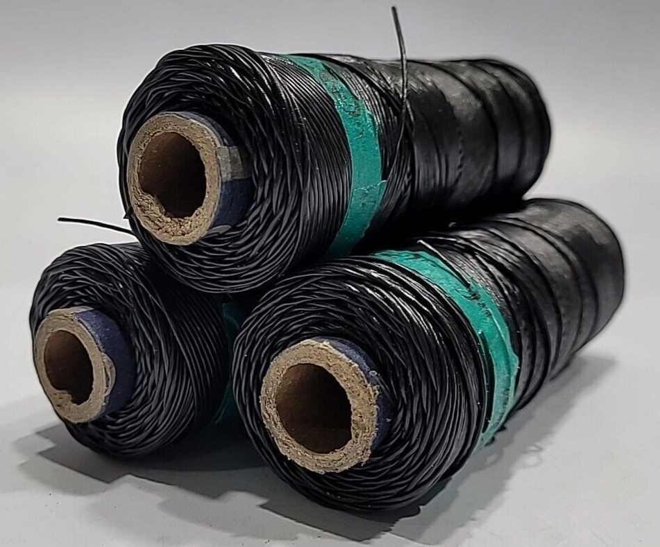EY Technologies Lacing Braiding Cord, Black Nylon Wax, SET OF 3!