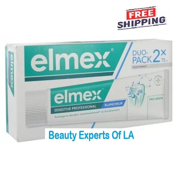 2 PACK Elmex Toothpaste Sensitive Professional Whiteness 75ml EXP 06/2027