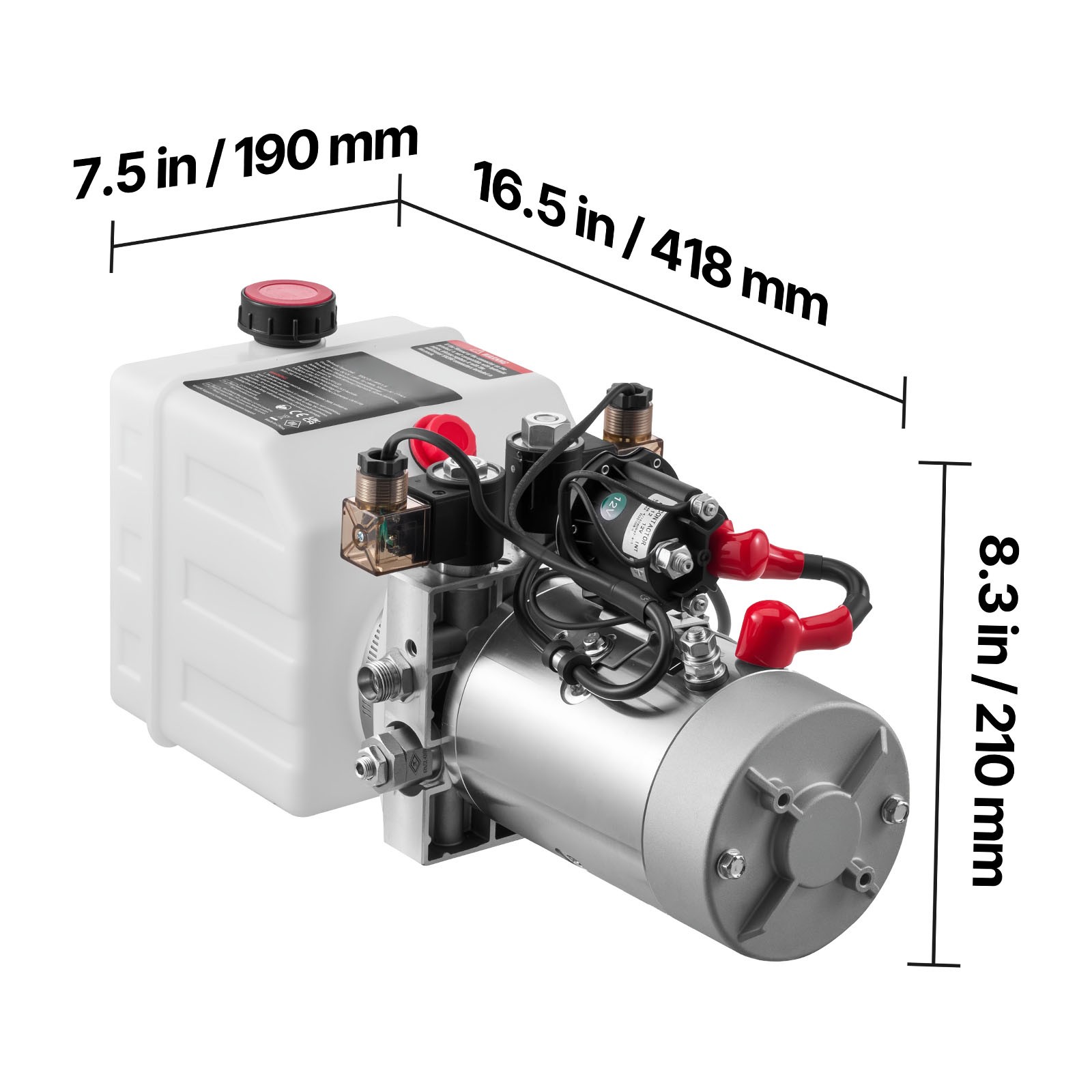 Uimoso 4 Quart Double Acting Hydraulic Pump Dump Trailer Pack DC 12V Power Unit