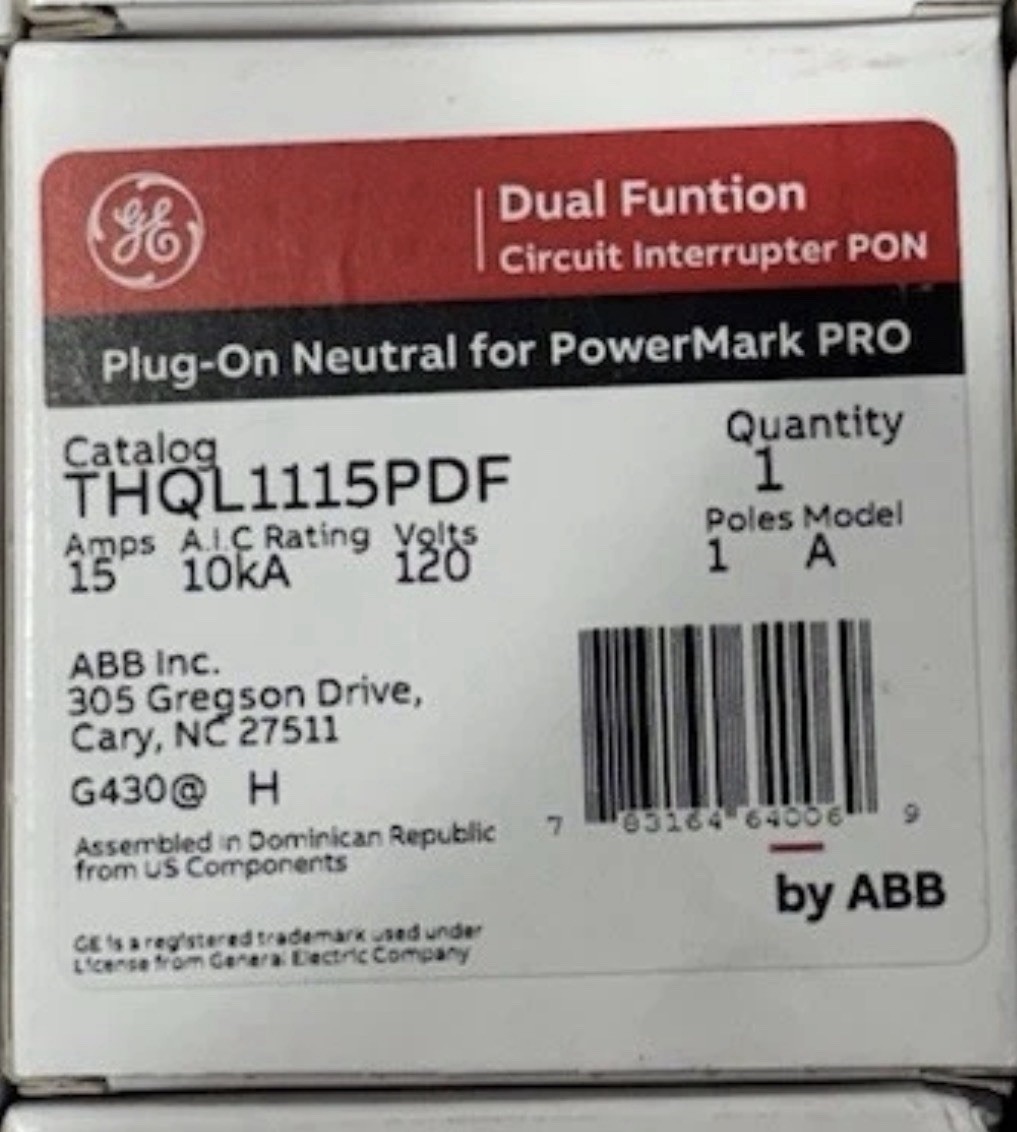 GE ABB THQL1115PDF – LOT OF 10 (plug on neutral no wire)