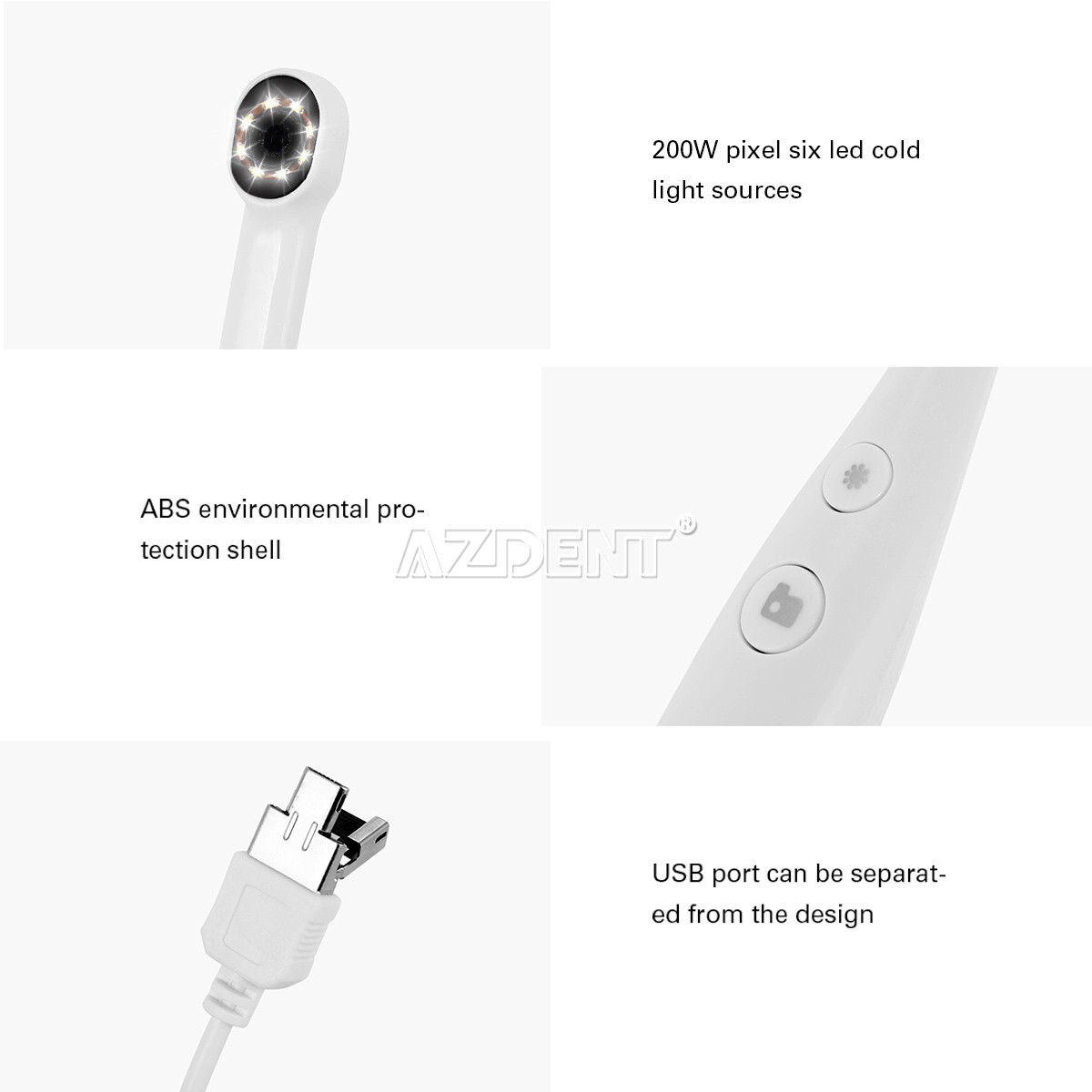 Dental Intraoral Camera 8 LED light USB Digital Imaging HD Camera 10mm-20mm