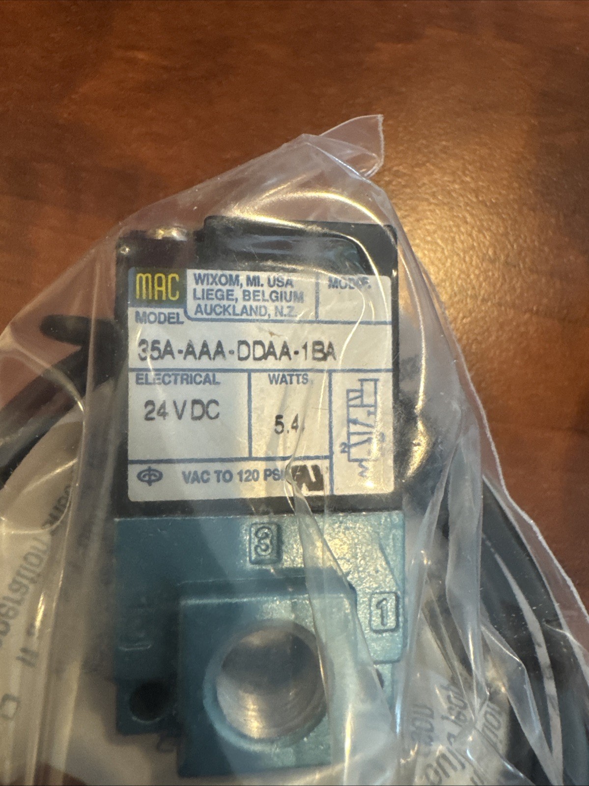 MAC 35A-AAA-DDAA-1BA Solenoid Valve 24 VDC 5.4 Watts DC48 D356