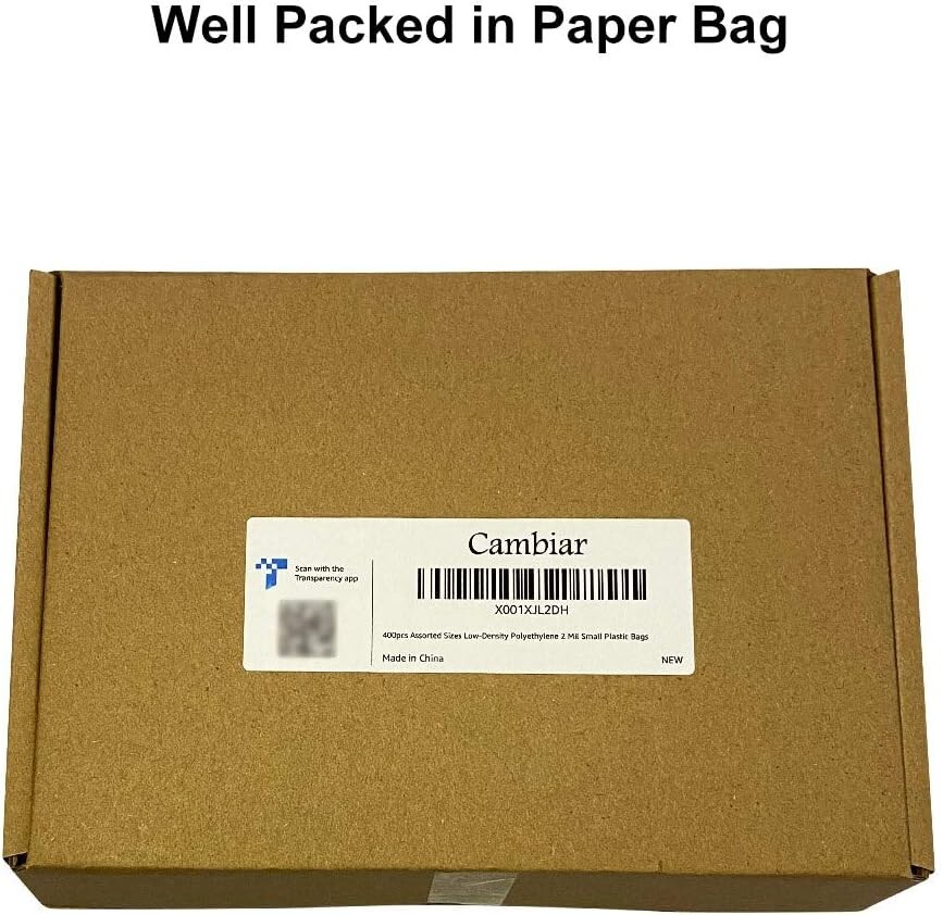 Clear Resealable Plastic Bags – 400 Pack, 4 Sizes, Perfect for Everyday Use