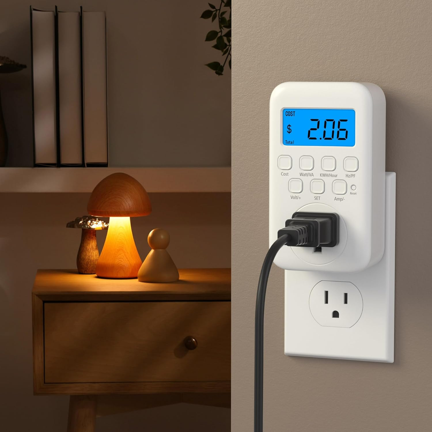 HBN Watt Meter Plug with Backlight, Plug-In Socket Power Meter Electricity Usage