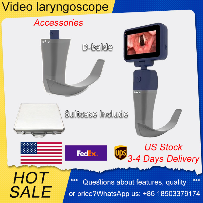 3.5″ Touch Screen Video Laryngoscope, Reusable Difficult Airway Blades, US Stock