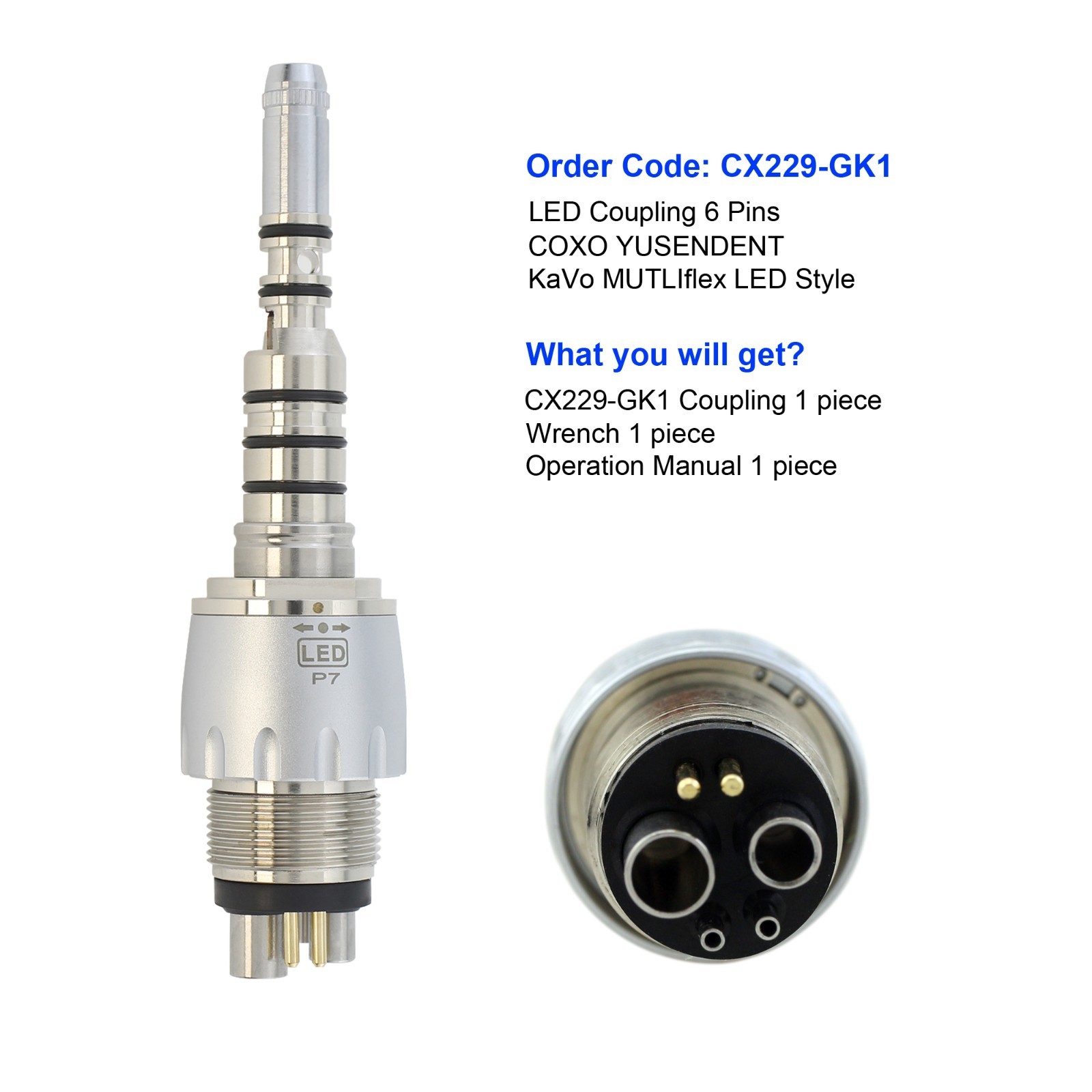 COXO Dental Fiber Optic Handpiece Air Turbine CX207-G KaVo MULTIflex Coupling