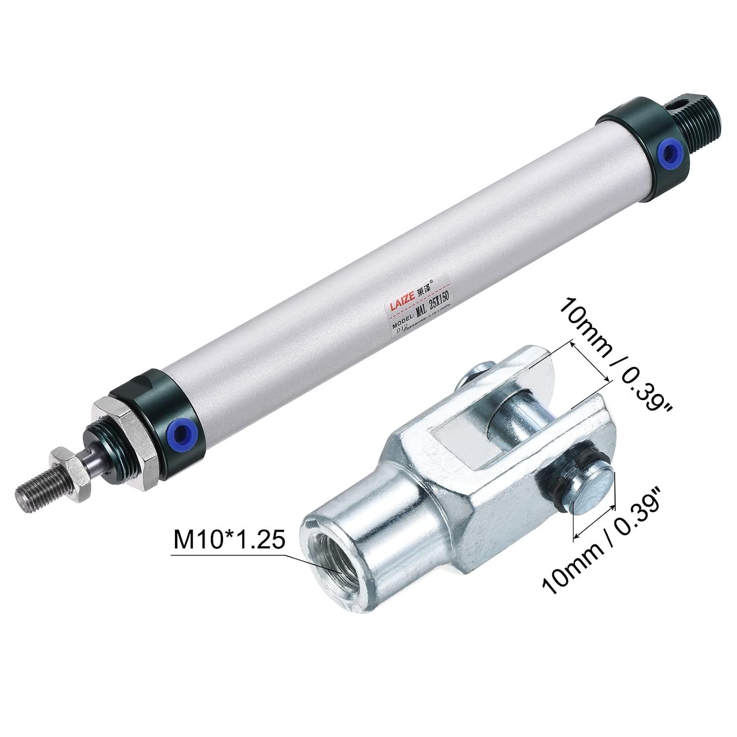 25mm Bore 150mm Stroke Double Action Pneumatic Air Cylinder MECCANIXITY