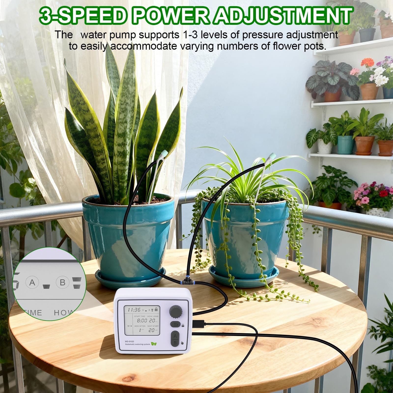 Dual Channel Automatic Watering System, Timer Drip Irrigation Kit for 20 Pott…