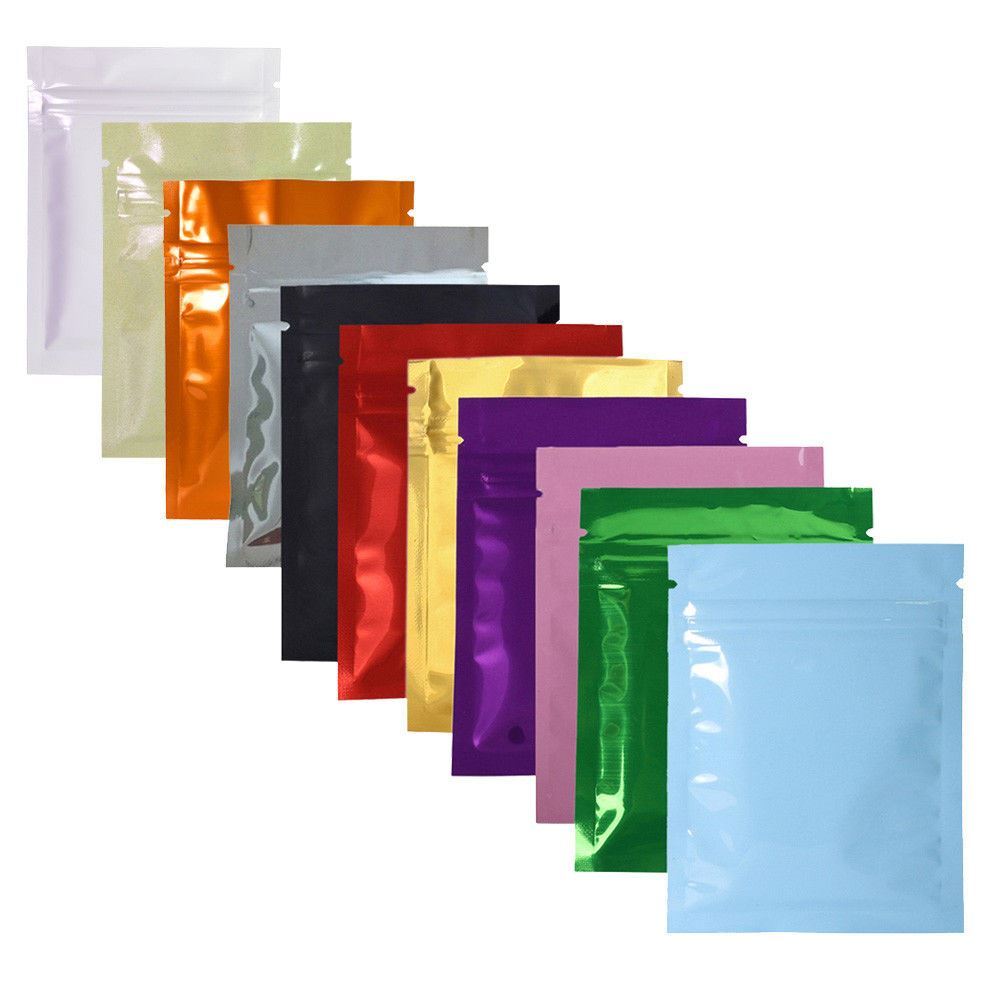 Multi-Size Both Sided Colored Glossy Mylar Foil Zipper Seal Bag Wholesale Z01