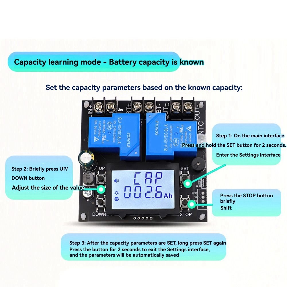 XY-BT13L 30A- for battery charging and discharging with power detection protection