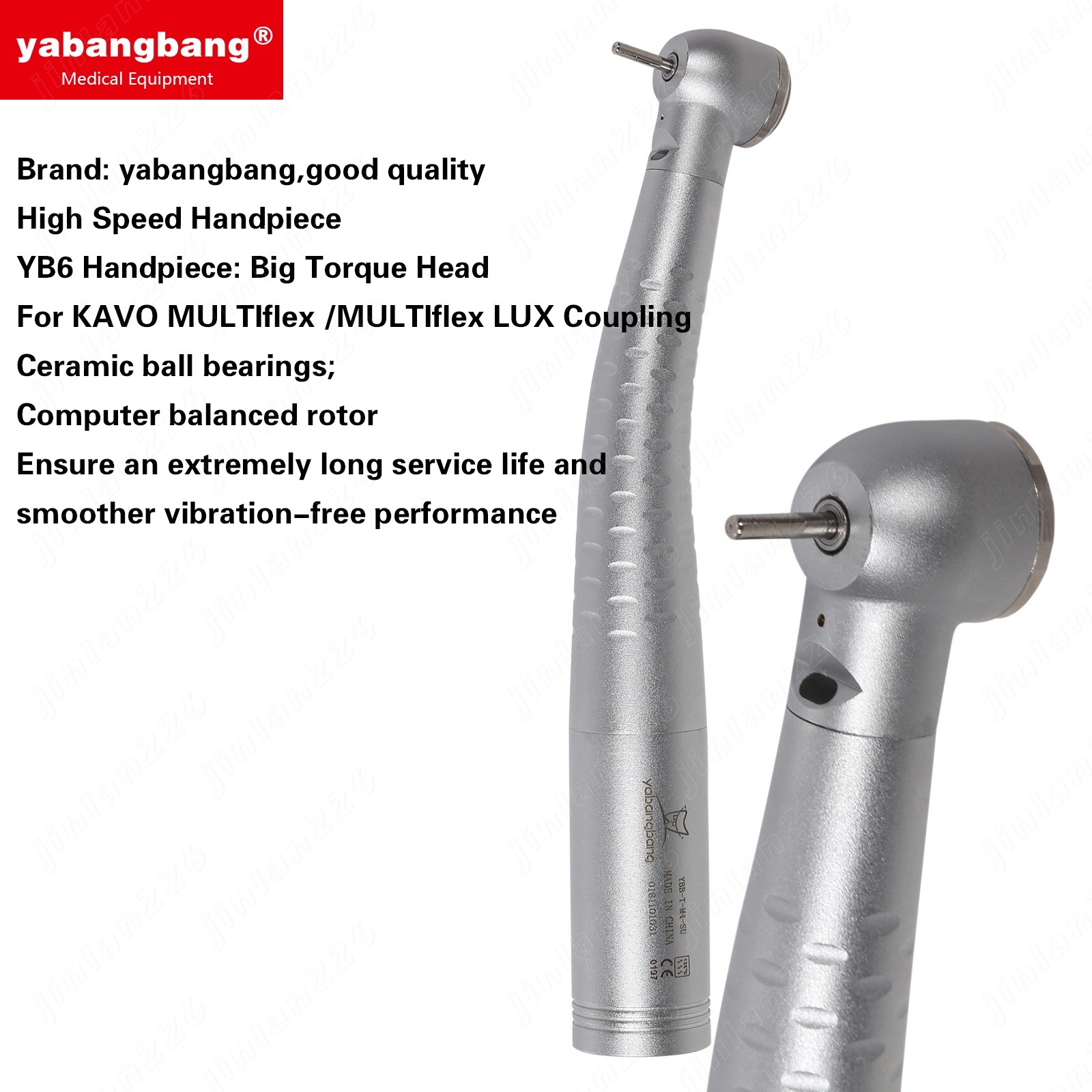 YBB Dental Fiber Optic High Speed Handpiece LED For Kavo LED Coupling big head