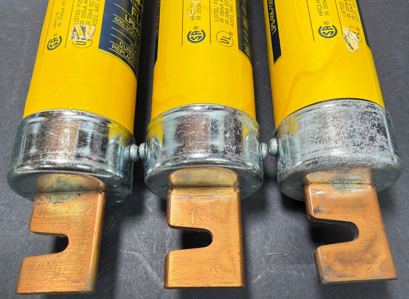 **Lot of 3** Bussmann LPS-RK-125SP 125A Class RK1 600V 200kA Time Delay Fuses