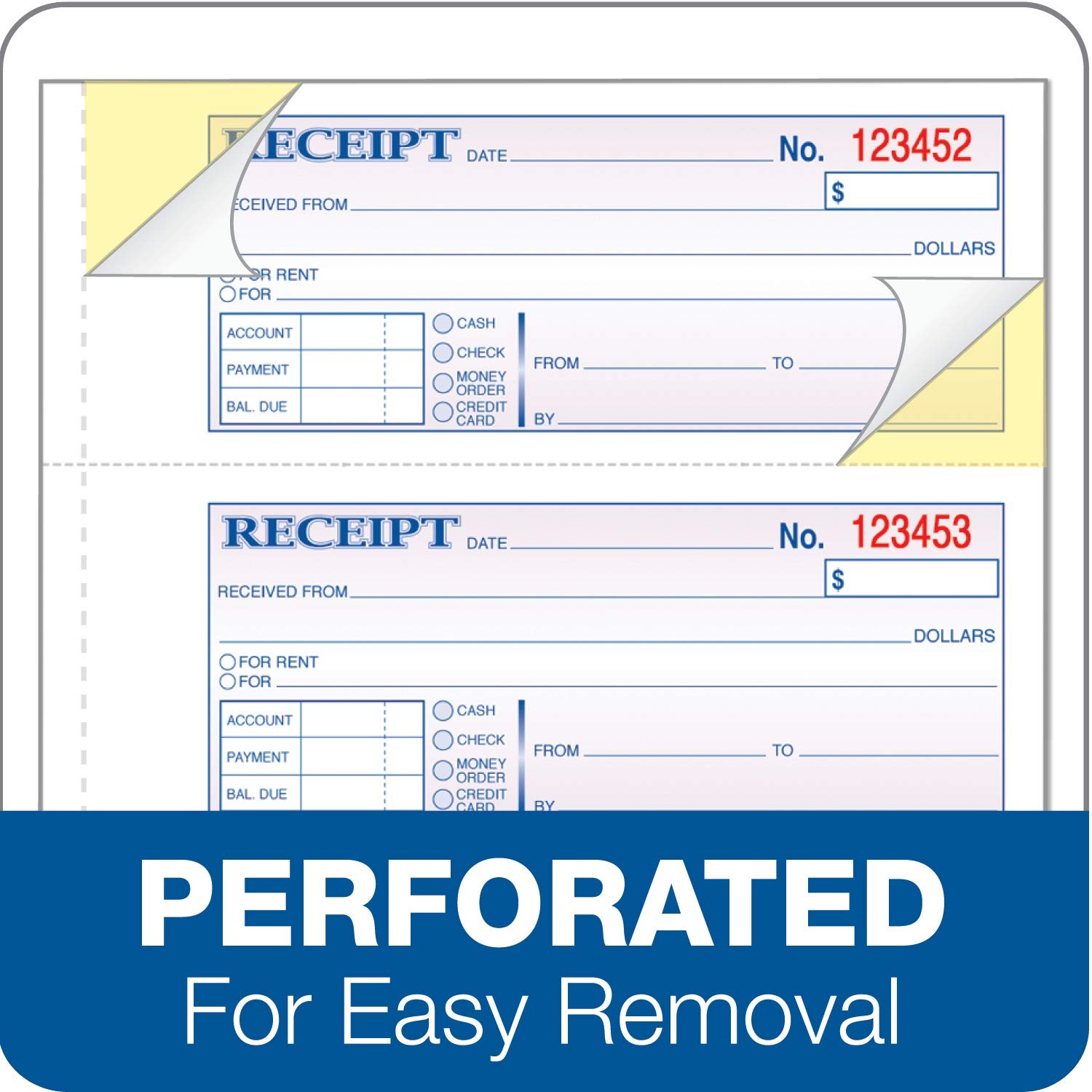 TOPS Money/Rent Receipt Book, 3-Part, Carbonless, 11 x 7-5/8 Inches, 4 Receipts/