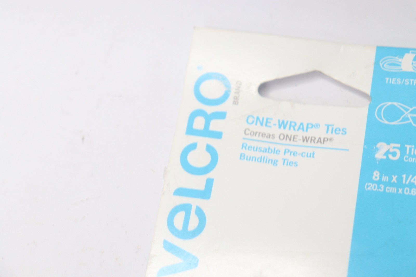 (25-Pk) Velcro(R) Reusable Self-Gripping Cable Ties Black 1/4″ x 8″ 91141