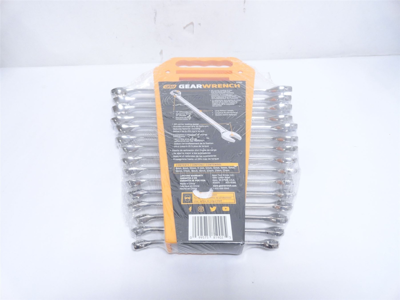 249470 New-No Box; Apex Tools 81902 Metric Combination Wrench Set; Long Pattern