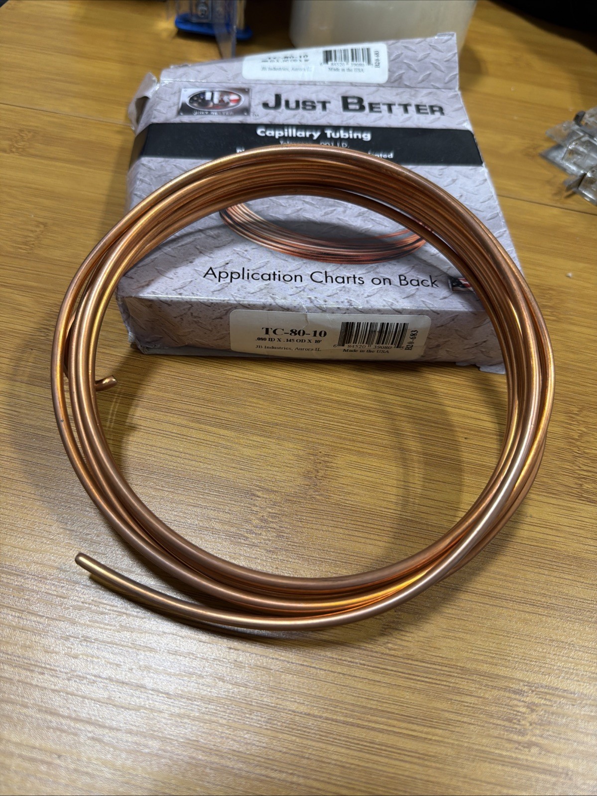 🔥New JB Industries Tc-80-10 Cap Tube, 080IDx.145ODx10”