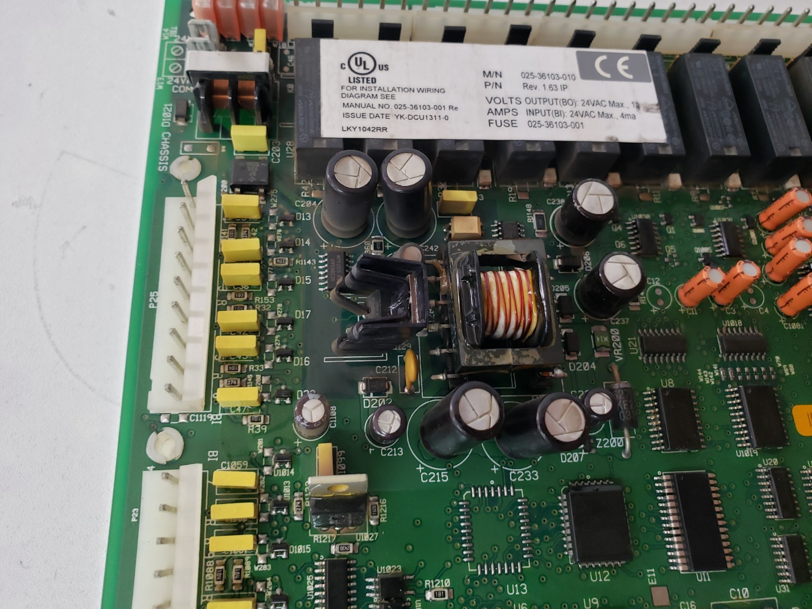 Johnson Controls 025-36103-010 Circuit Control Board Rev. 1.63 IP YK-DCU1311-0