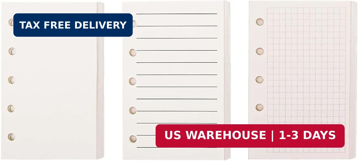3 Pack A8 Refill Paper Loose Leaf Paper 120 Sheets Refillable Planner Binder Pap