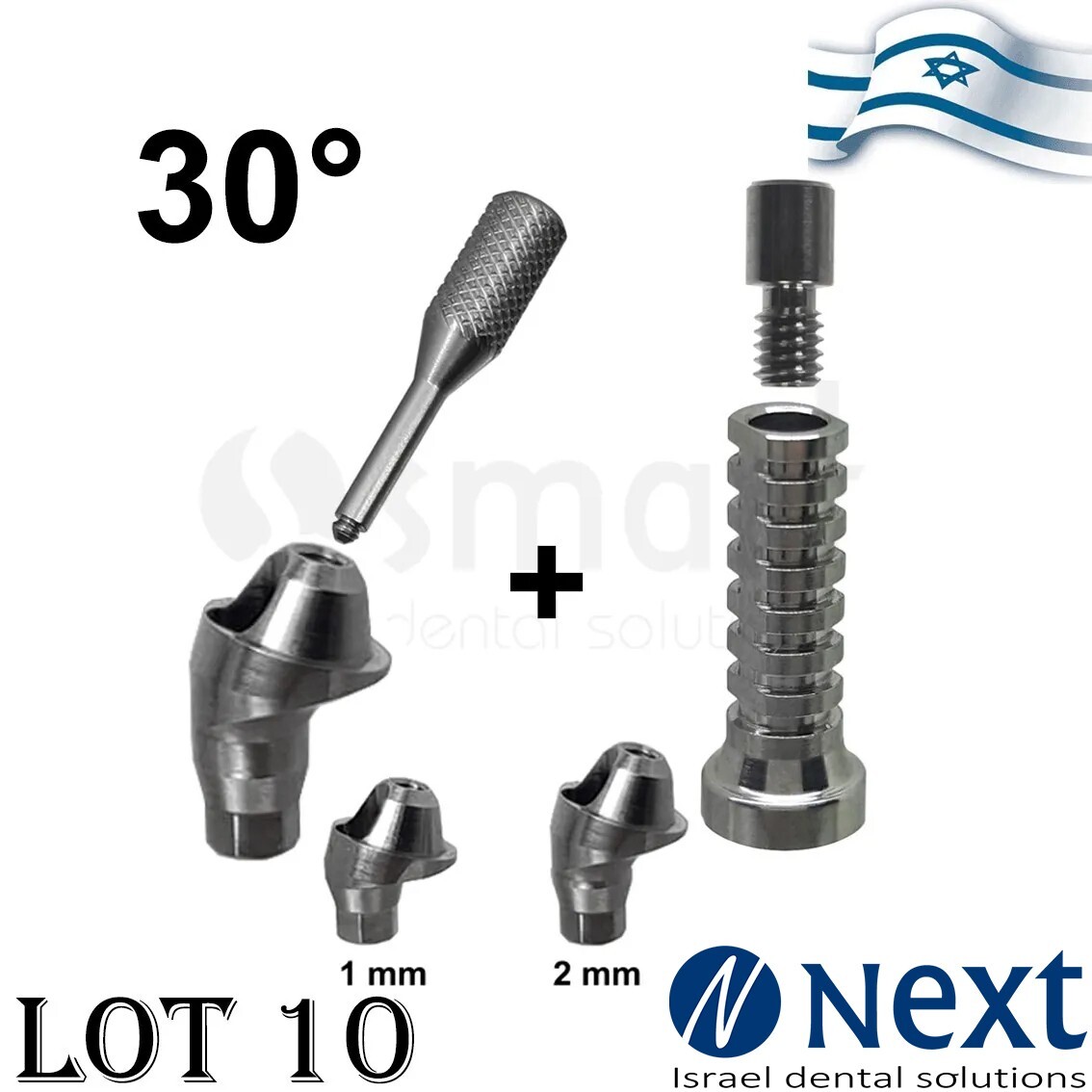 Lot x 10 Multi Unit set 30° deg Nobel Active NP 3.5 with titanium sleeve 1-2 mm