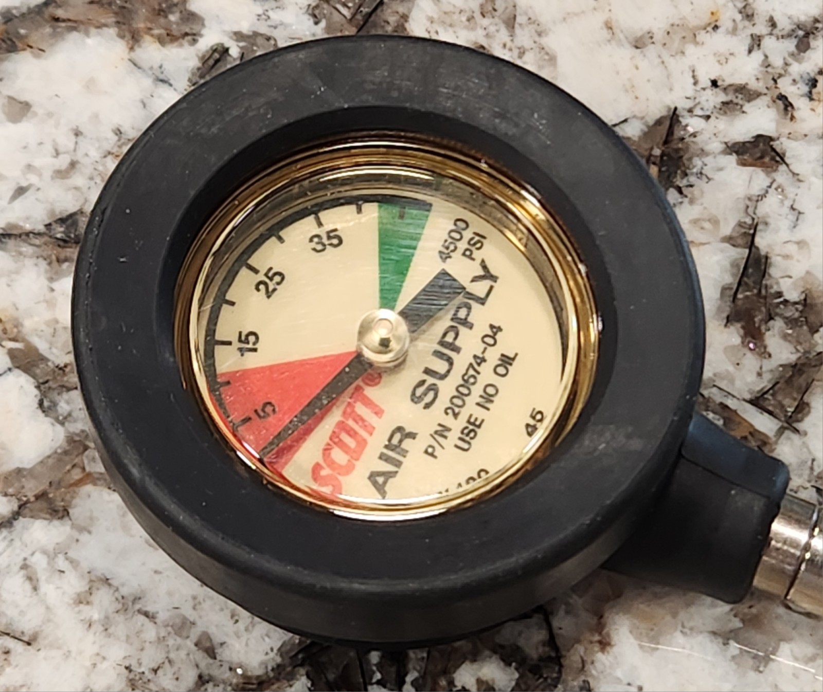 New Old Stock Scott 4500 Pressure gauge w/ 24″ Line Assembly PN 804851-01 SCBA