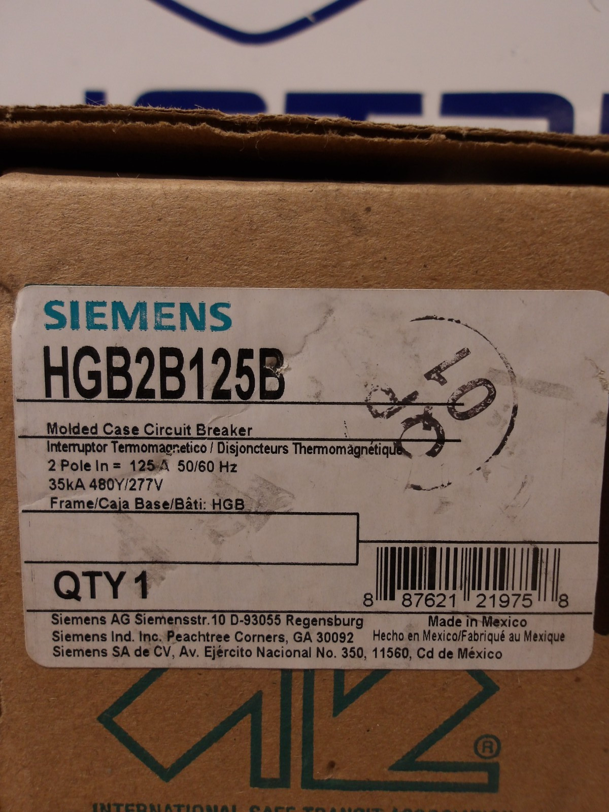 SIEMENS 125 AMP BREAKER 480/277 V, #78246G NIB