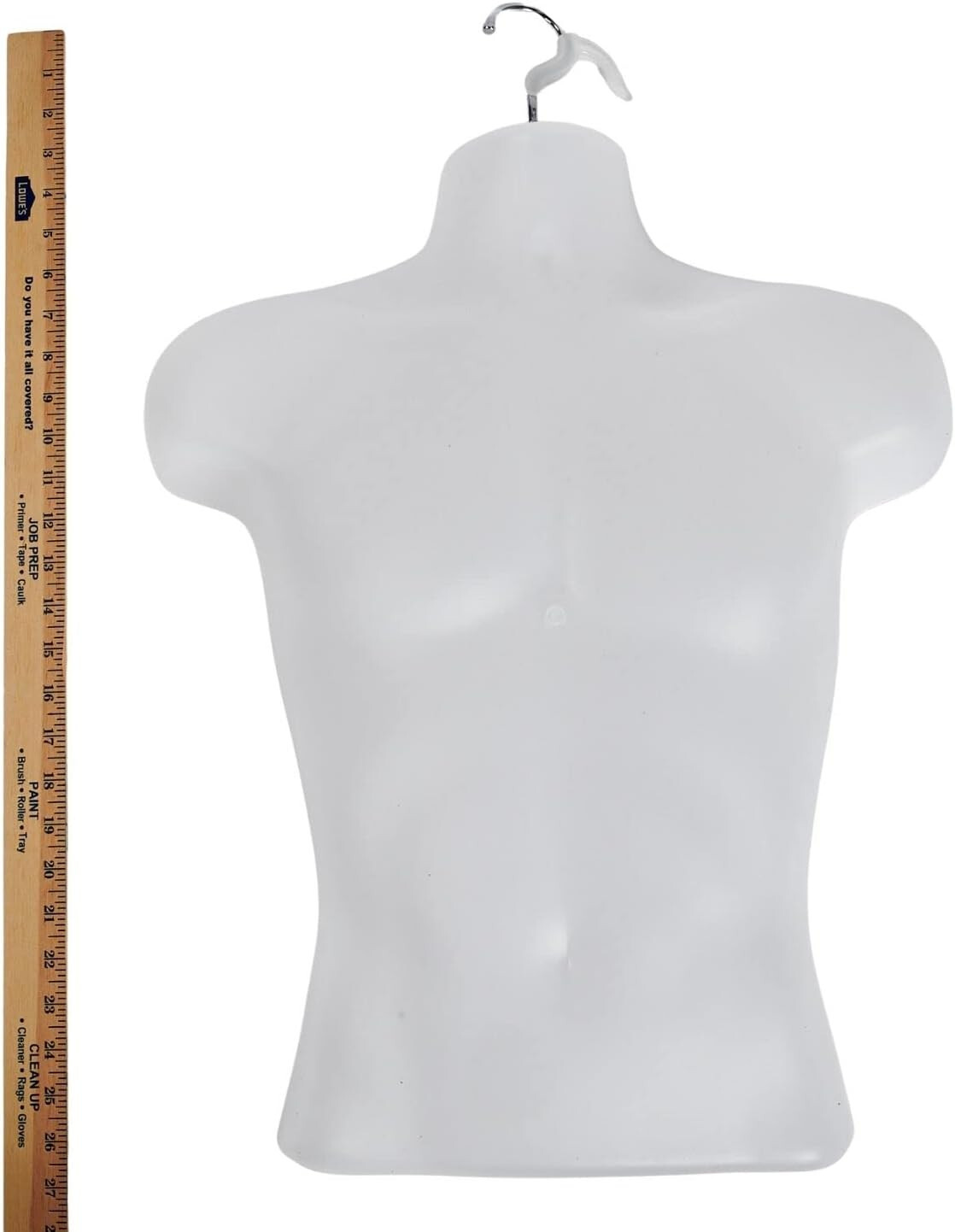 3 Molded Man’s Shirt Torso Form Fits S-L Hanging Male Mannequin White Frosted