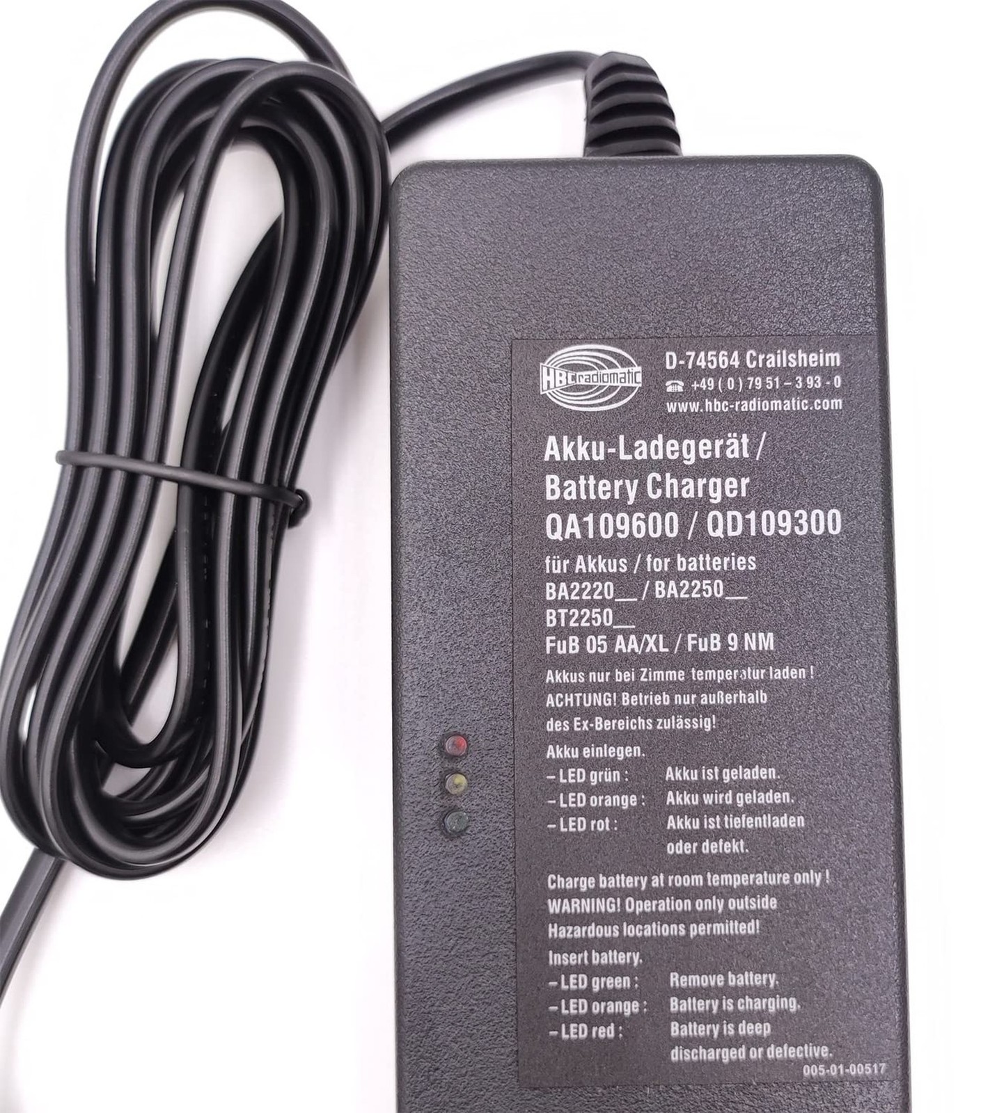 DC 10-30V QA109600 QD109300 Remote Battery Charger for HBC Radiomatic BA22503…