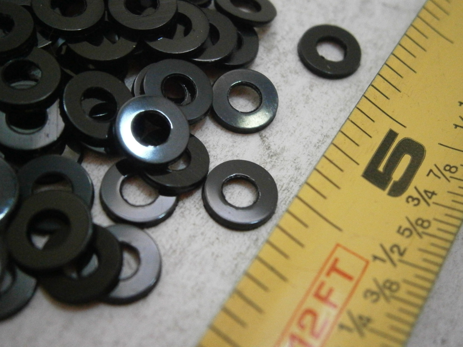 Seastrom 5610-20-31-BLK Flat Washers .120 ID .250 OD Nylon Black Lot of 100#2424