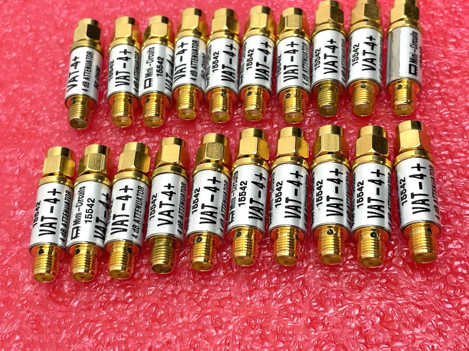 MINI-CIRCUITS 4 dB ATTENUATOR VAT-4+ FXD SS SMA 50 OHM 6 GHz (LOT of 20)