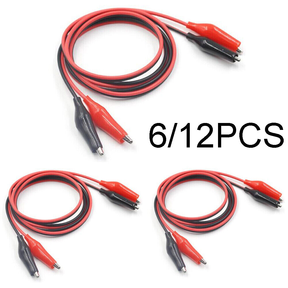 6/12PCS Double Ended Alligator Crocodile Clip Cable Electric Connector Test Wire