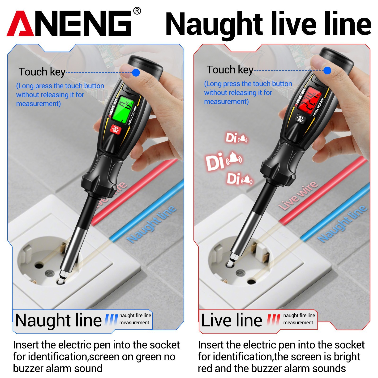 Digital Voltage Detector Tester CAT IV 600V Non Contact AC 30-1000V Rechargeable
