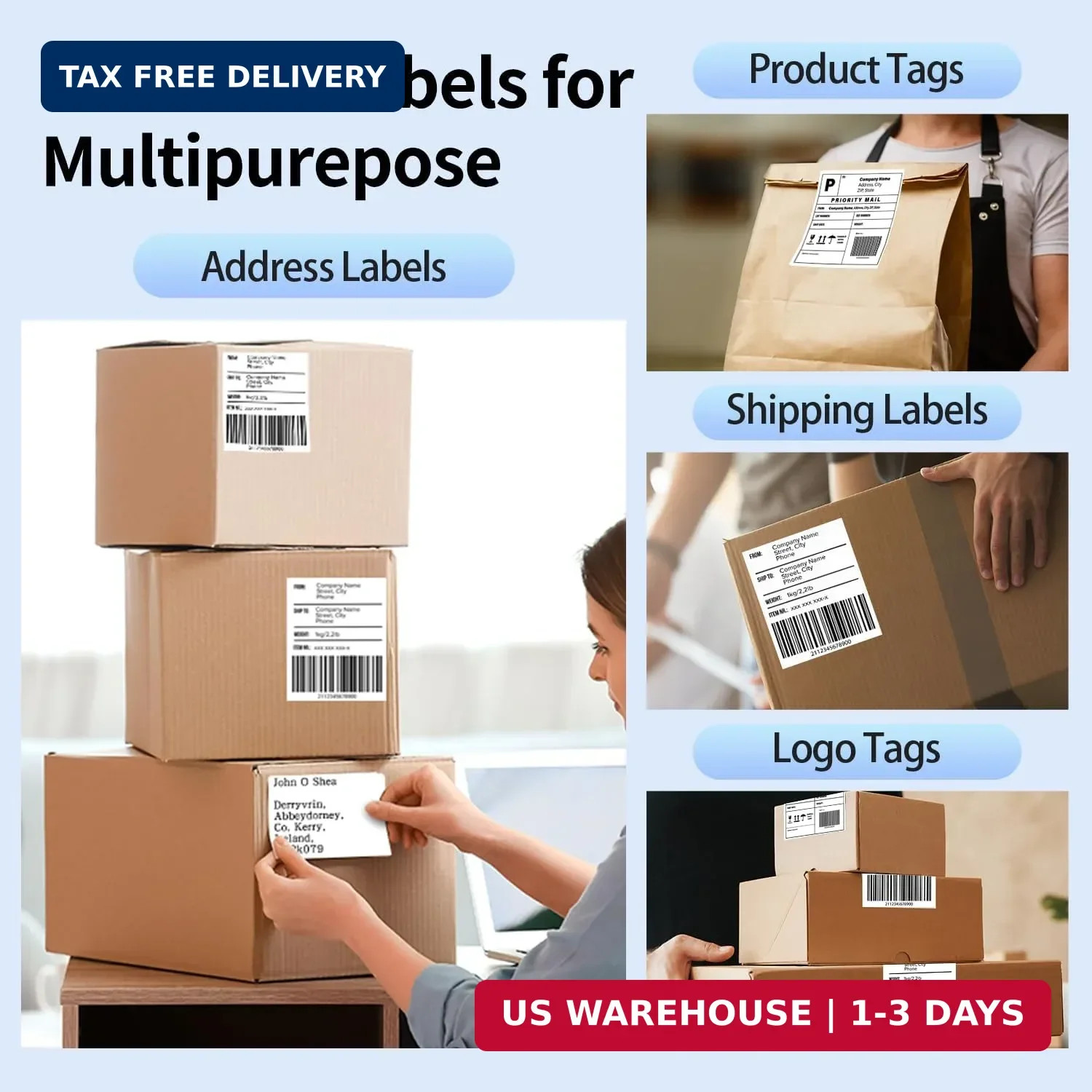 Phomemo Genuine 4X6 Thermal Shipping Label 100 Labels per Stack – 4×6 FanFold Th